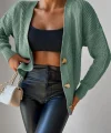 Kadın Uzun Kollu Düğme Detay Triko Bluz