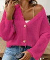 Kadın Uzun Kollu Düğme Detay Triko Bluz