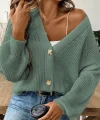 Kadın Uzun Kollu Düğme Detay Triko Bluz