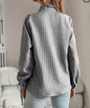 Kadın Uzun Kollu Fırfır Yakalı önden Düğmeli çizgili Burgu Gömlek