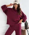 Kadın Uzun Kollu Geniş Kesim Modal Bluz Ve Pantolon Ikili Takım