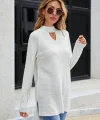 Kadın Uzun Kollu Göğüs Pencere Detay Triko Bluz