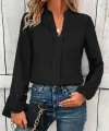 Kadın Uzun Kollu Hakim Yaka Bluz