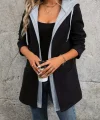 Kadın Uzun Kollu Kapşonlu Bağcıklı Cepli Iki Iplik Ceket