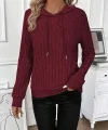 Kadın Uzun Kollu Kapşonlu Bağcıklı şardonlu Kaşkorse Bluz