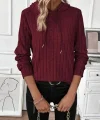 Kadın Uzun Kollu Kapşonlu Bağcıklı şardonlu Kaşkorse Bluz