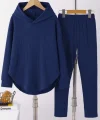 Kadın Uzun Kollu Kapşonlu Meloni Bluz Ve Pantolon Ikili Takım