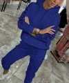 Kadın Uzun Kollu Kapşonlu Pulpayet Detay Viskon Iki Iplik Bluz Ve Pantolon Ikili Takım