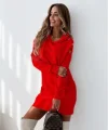 Kadın Uzun Kollu Kapüşon Detay Mini Elbise