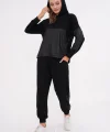 Kadın Uzun Kollu Kapüşonlu Oversize Sweat Ve Pantolon Ikili Takım