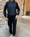 Kadın Uzun Kollu Kapüşonlu Oversize Sweat Ve Pantolon Ikili Takım