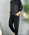 Kadın Uzun Kollu Kapüşonlu Oversize Sweat Ve Pantolon Ikili Takım