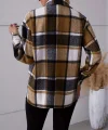 Kadın Uzun Kollu Kare Desenli önden Düğmeli Dokuma Gömlek