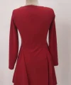 Kadın Uzun Kollu Kare Yakalı Mini Ithal Krep Elbise