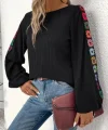 Kadın Uzun Kollu Kayık Yaka şardonlu Dalgıç Bluz