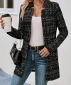 Kadın Uzun Kollu Kırlangıç Yaka önü Açık şanel Ceket