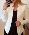 Kadın Uzun Kollu Kol Düğme Detay Ithal Krep Ceket