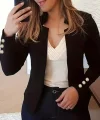 Kadın Uzun Kollu Kol Düğme Detay Ithal Krep Ceket