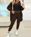 Kadın Uzun Kollu Krep üçlü Takım