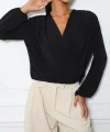 Kadın Uzun Kollu Kruvaze Yaka Sandy Bluz