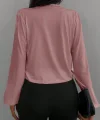 Kadın Uzun Kollu Kruvaze Yaka Sandy Bluz