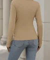 Kadın Uzun Kollu Kruvaze Yaka Yanlardan Büzgülü Viskon Bluz