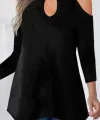 Kadın Uzun Kollu Omuz Ve Göğüs Dekolte Detay Viskon Bluz