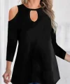 Kadın Uzun Kollu Omuz Ve Göğüs Dekolte Detay Viskon Bluz