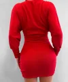 Kadın Uzun Kollu Omuzlar Açık Detay Triko Elbise