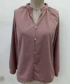 Kadın Uzun Kollu önden Düğmeli Hakim Yaka Ithal Krep Bluz