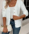 Kadın Uzun Kollu önden Düğmeli Kısa Triko Hırka