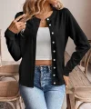 Kadın Uzun Kollu önden Düğmeli Triko Ceket