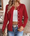 Kadın Uzun Kollu önden Düğmeli Triko Ceket