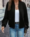Kadın Uzun Kollu önden Fermuarlı Cepli Modal Ceket