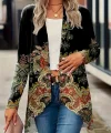 Kadın Uzun Kollu önü Açık Desenli şardonlu Dalgıç Ceket