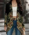 Kadın Uzun Kollu önü Açık Desenli şardonlu Dalgıç Ceket