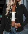 Kadın Uzun Kollu önü Açık Düğmeli Scuba Dalgıç Ceket
