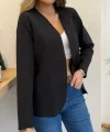 Kadın Uzun Kollu önü Açık Ithal Krep Blazer Ceket
