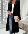 Kadın Uzun Kollu önü Açık Kolları Uzun Midi Ceket