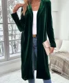 Kadın Uzun Kollu önü Açık Kolları Uzun Midi Ceket