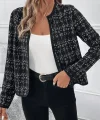 Kadın Uzun Kollu önü Açık şanel Kısa Ceket
