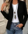 Kadın Uzun Kollu önü Açık Yakalı Süet Ceket