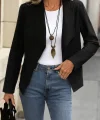 Kadın Uzun Kollu önü Açık Yakalı Süet Ceket
