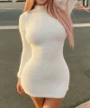 Kadın Uzun Kollu Peluş Mini Boy Elbise