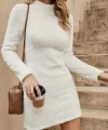 Kadın Uzun Kollu Peluş Mini Boy Elbise
