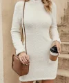 Kadın Uzun Kollu Peluş Mini Boy Elbise