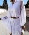 Kadın Uzun Kollu Puantiye Detay Gömlek Elbise