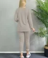 Kadın Uzun Kollu Ribana Detay Viskon Iki Iplik Ikili Takım