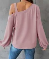 Kadın Uzun Kollu Tek Omuz Askı Detay Salaş Dalgıç Bluz