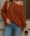 Kadın Uzun Kollu Tek Omuzu Açık Triko Bluz